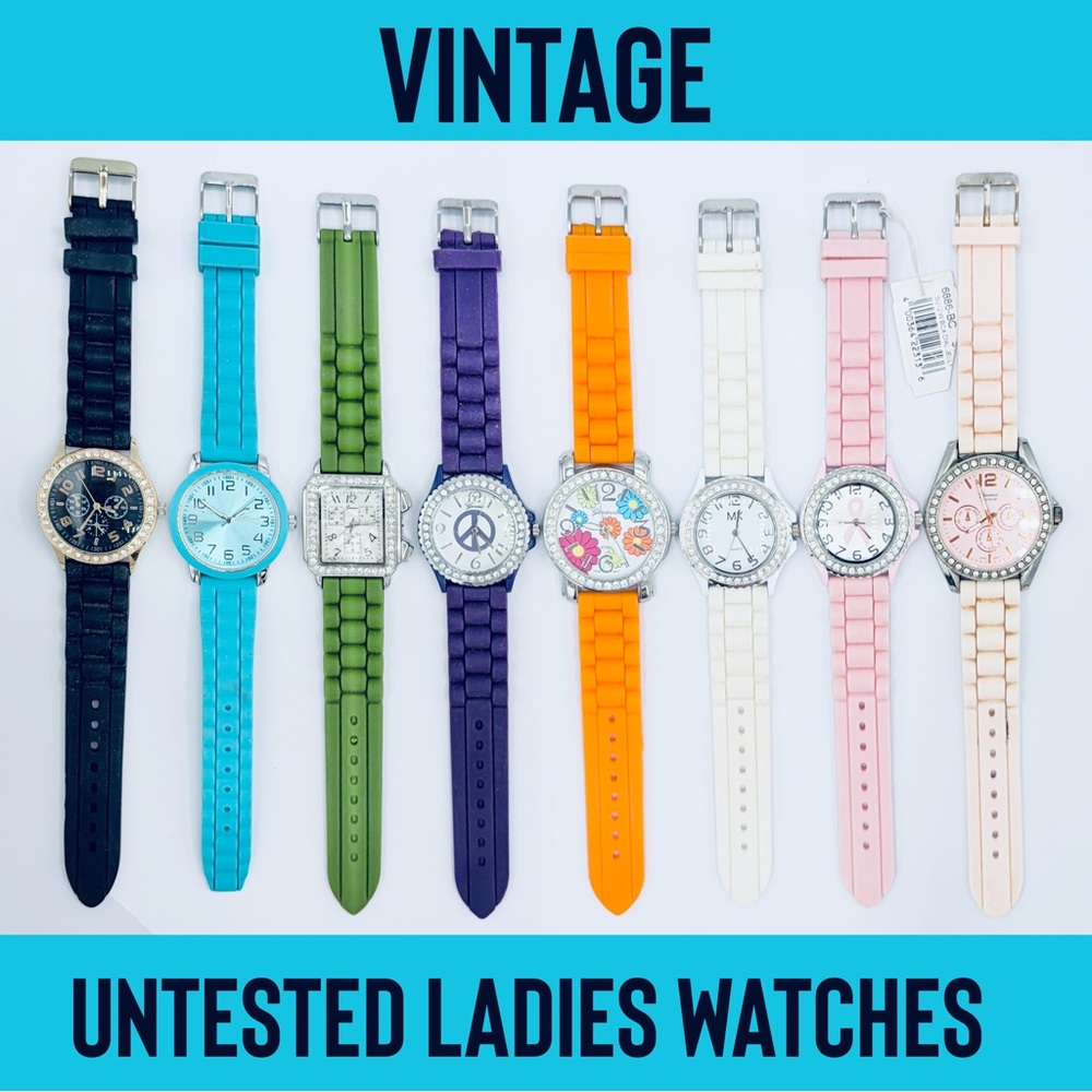 8 Used Untested Assorted Ladies Watch Lot / Bundle